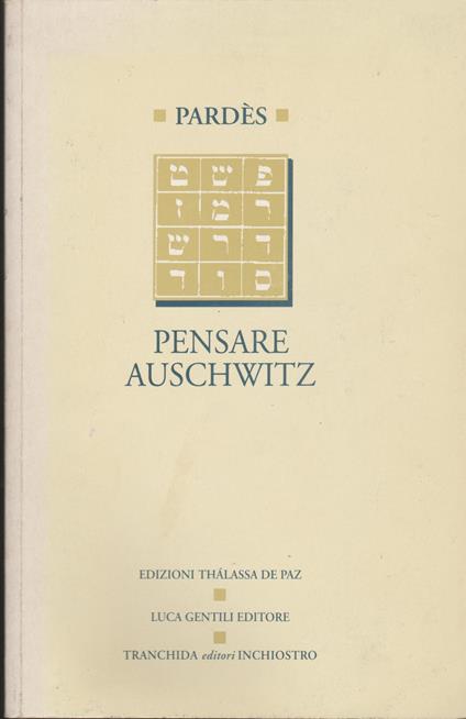 Pensare Auschwitz (Pardès) - copertina