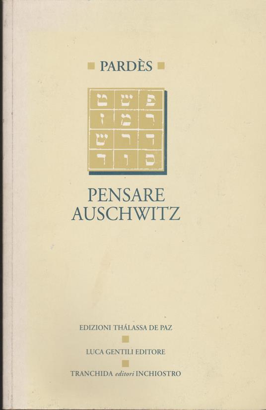 Pensare Auschwitz (Pardès) - copertina