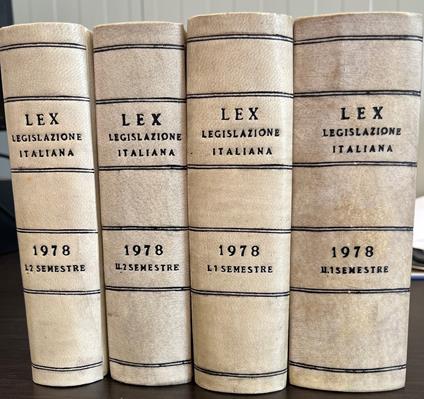 Lex. Legislazione Italiana. 2 Volumi In 4 Tomi. Annata Completa. 1978 - copertina
