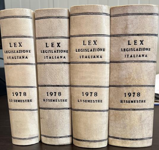 Lex. Legislazione Italiana. 2 Volumi In 4 Tomi. Annata Completa. 1978 - copertina