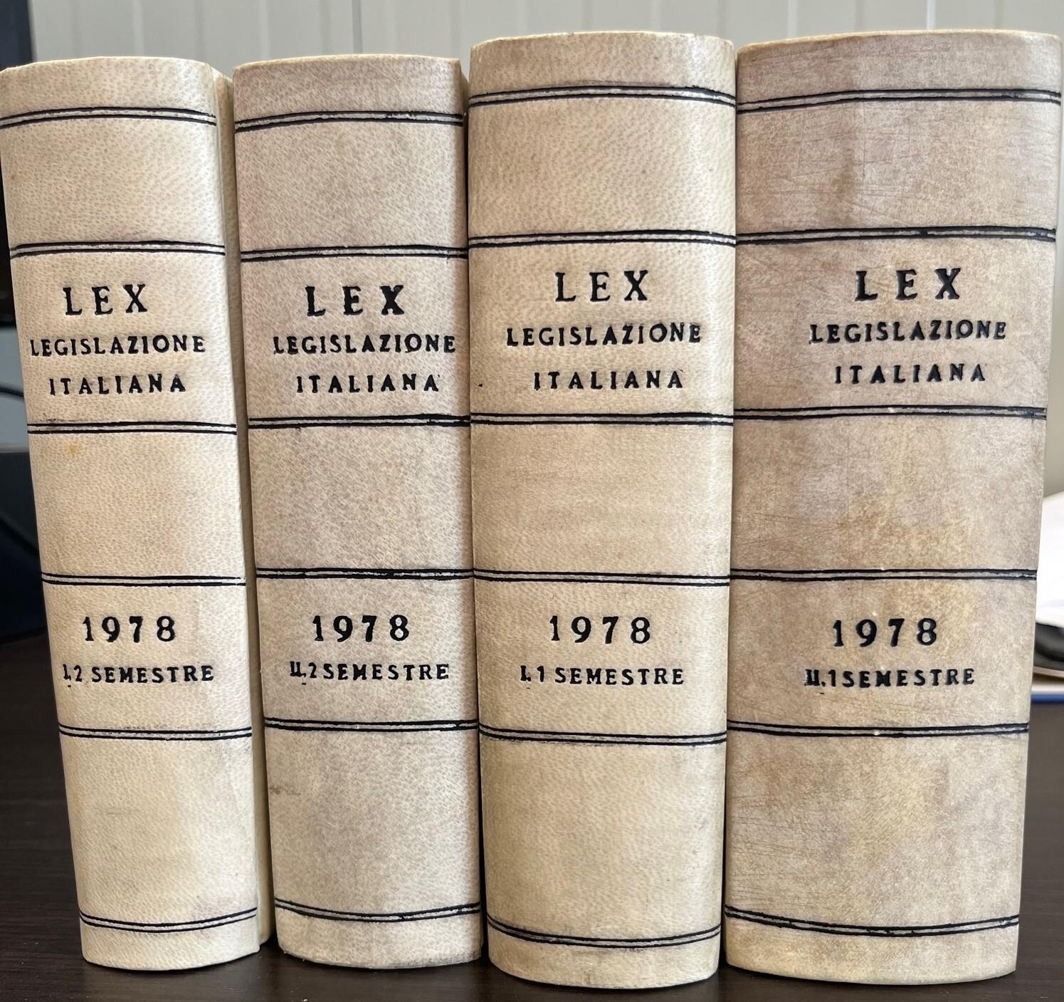 Lex. Legislazione Italiana. 2 Volumi In 4 Tomi. Annata Completa. 1978