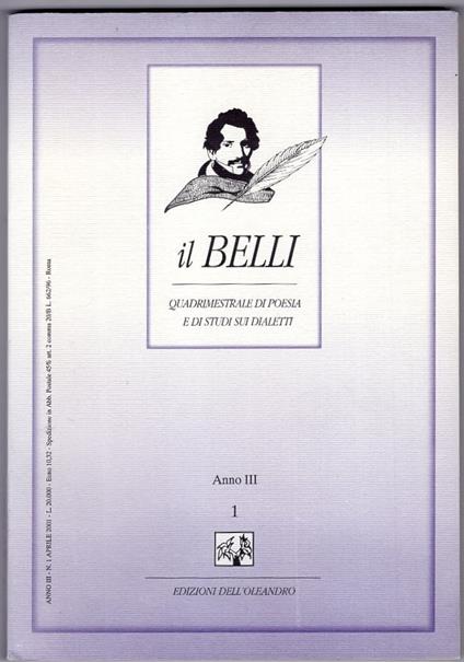 Il Belli. Quadrimestrale Di Poesia E Di Studi Sui Dialetti. Annata 2001 - copertina