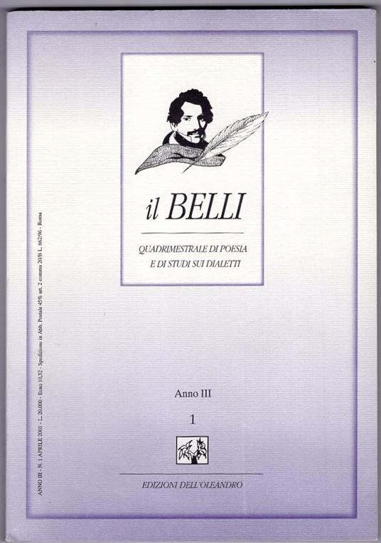 Il Belli. Quadrimestrale Di Poesia E Di Studi Sui Dialetti. Annata 2001 - copertina