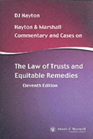 Hayton and Marshall: Commentary and Cases on the Law of Trusts and Equitable Remedies - copertina