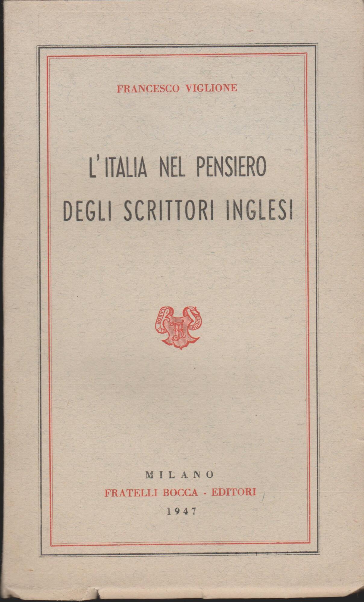 L' Italia nel pensiero degli scrittori Inglesi
