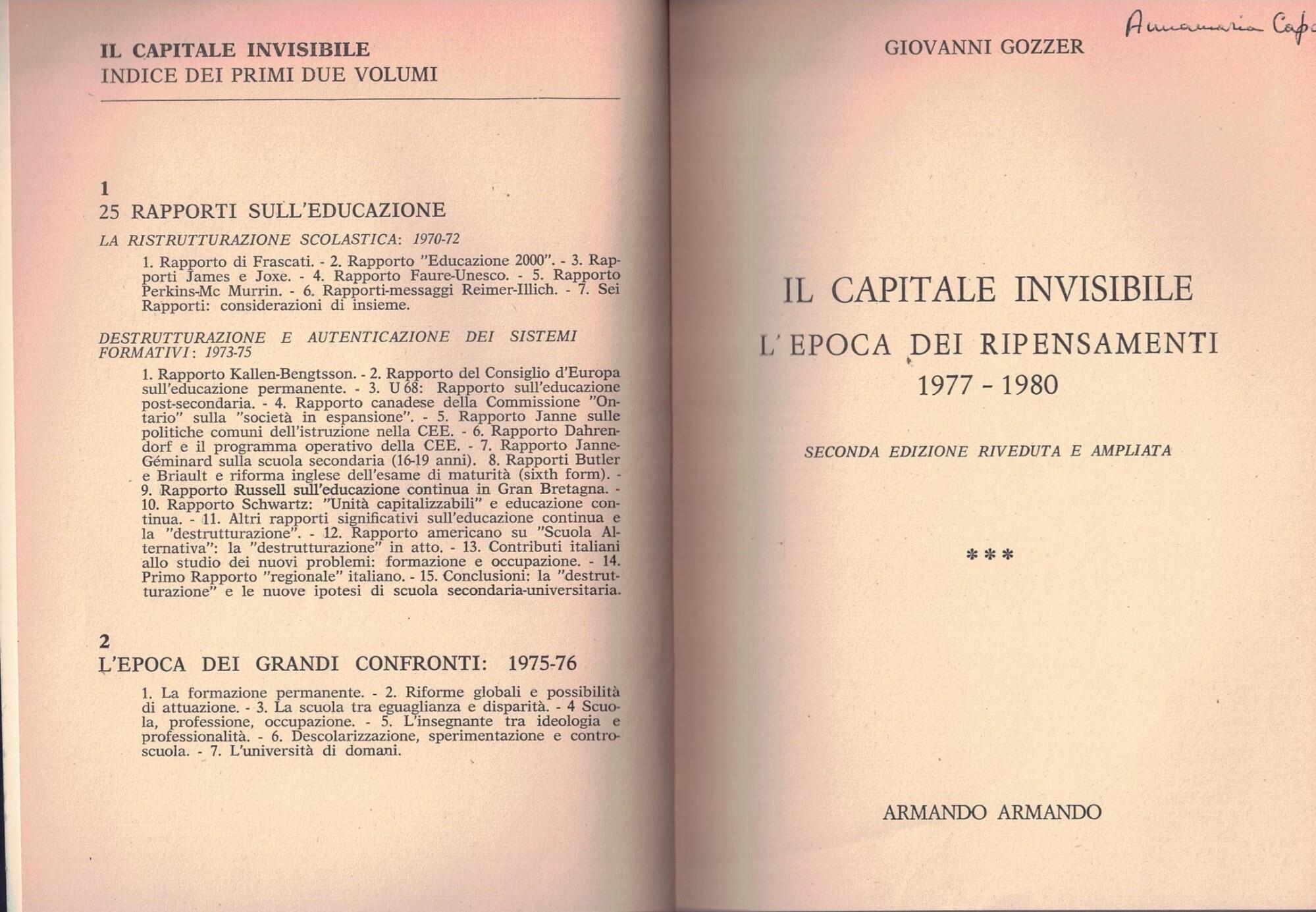 IL CAPITALE INVISIBILE-L'epoca dei ripensamenti 1977-1980