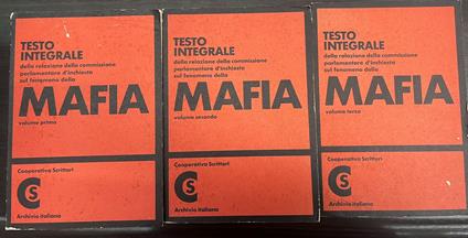 MAFIA Testo Integrale della relazione della commissione parlamentare d'inchiesta sul fenomeno della Mafia. 3 Volumi - copertina