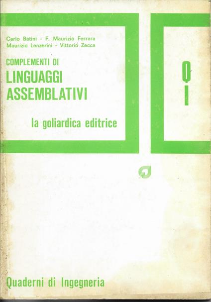 Complementi Di Linguaggi Assemblativi - Carlo Batini - copertina