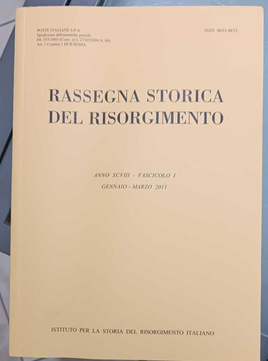 RASSEGNA SROTICA DEL RISORGIMENTO -fascicolo I - copertina