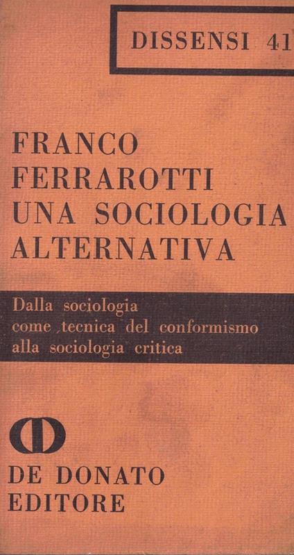 Una sociologia alternativa - Franco Ferrarotti - copertina