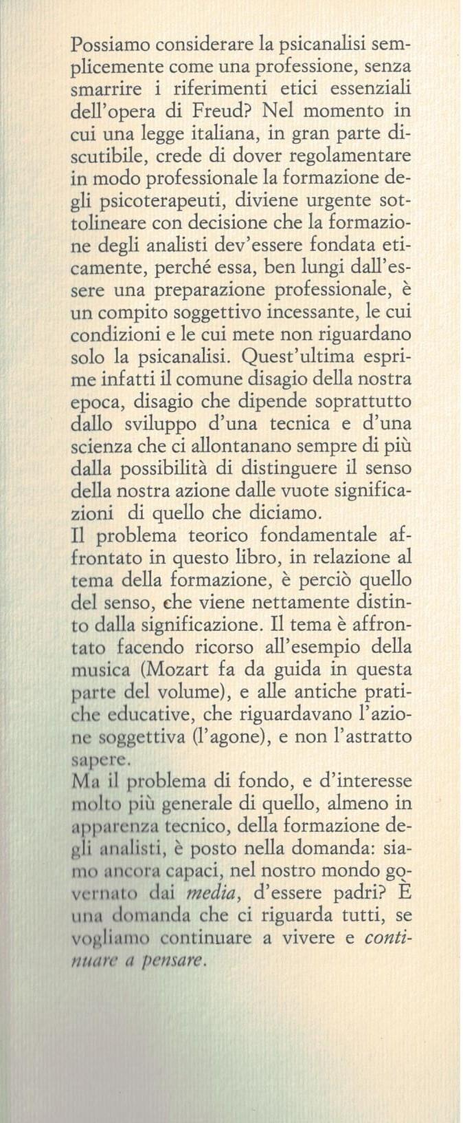 La formazione degli analisti e il compito della psicanalisi