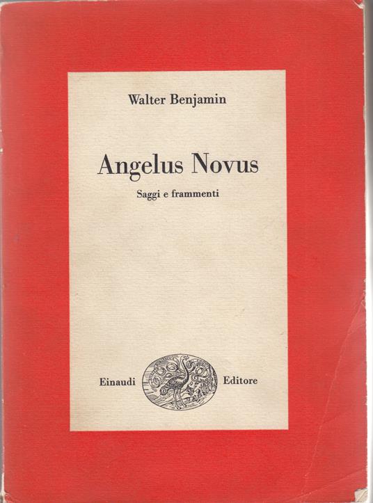 Angelus novus - Walter Benjamin - copertina