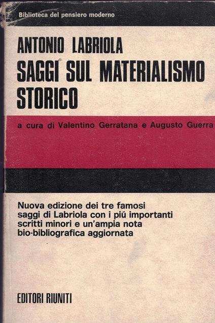 Saggi sul materialismo storico - Antonio Labriola - copertina