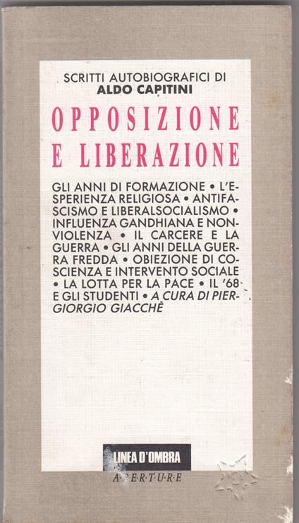Opposizione e liberazione - Aldo Capitini - copertina