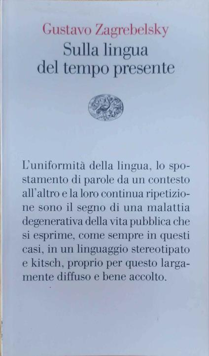 Sulla lingua del tempo presente - Gustavo Zagrebelsky - copertina