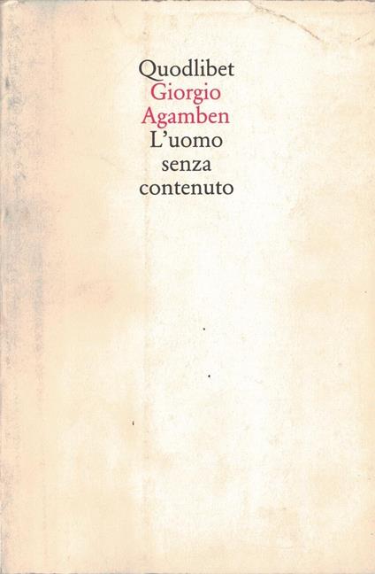 L' uomo senza contenuto - copertina