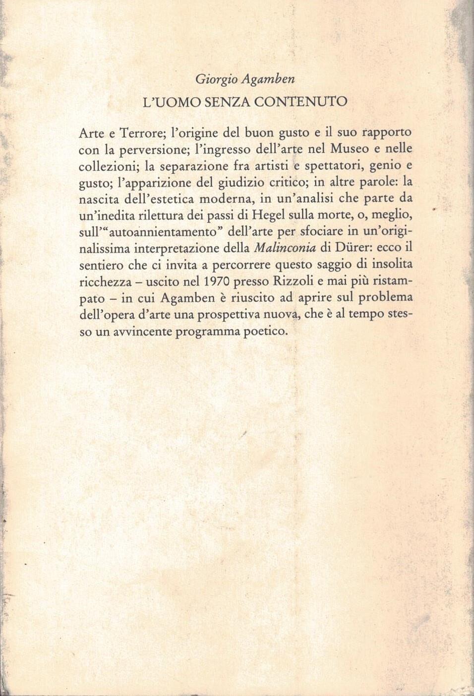 L' uomo senza contenuto