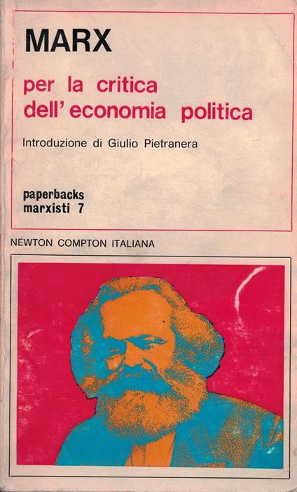 Marx per la critica dell'economia politica - Karl Marx - copertina