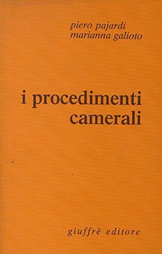 I procedimenti camerali - Piero Pajardi - copertina