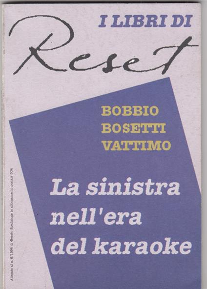 La sinistra nell'era del karaoke - Norberto Bobbio - copertina