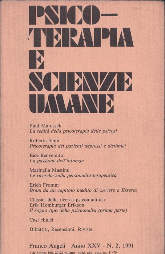 Psicoterapia e Scienze Umane N.2 - copertina