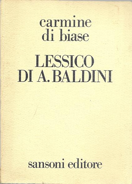 Lessico Di A. Baldini - Carmine Di Biase - copertina