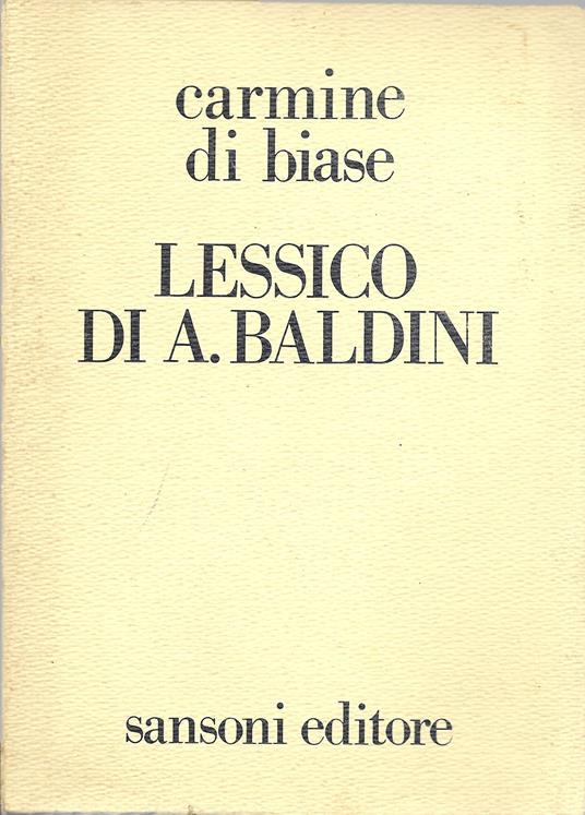 Lessico Di A. Baldini - Carmine Di Biase - copertina