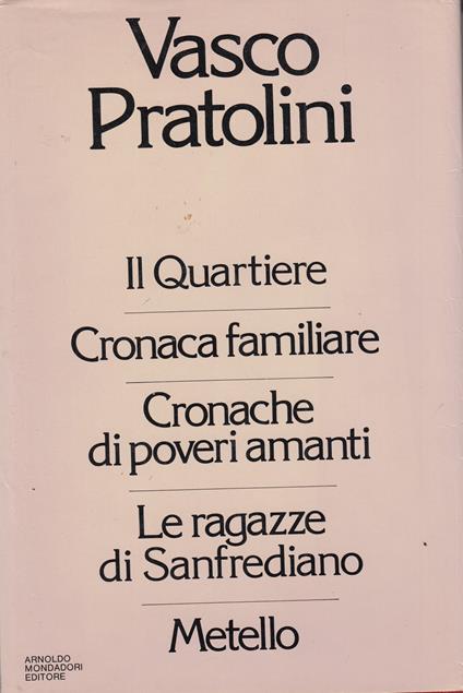 Pratolini. Il quartiere Cronaca familiare Cronache di poveri amanti Le ragazze di Sanfrediano Metello - Vasco Pratolini - copertina