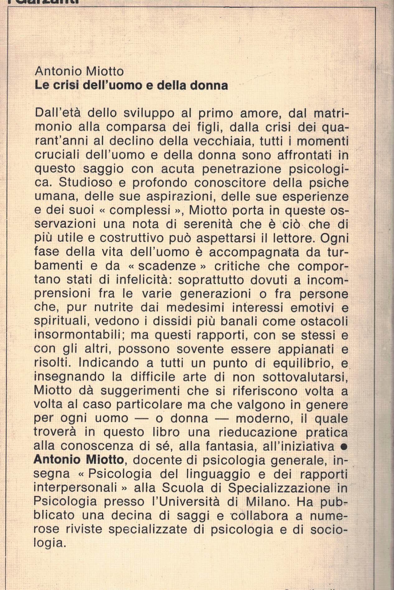 Le crisi dell'uomo e della donna