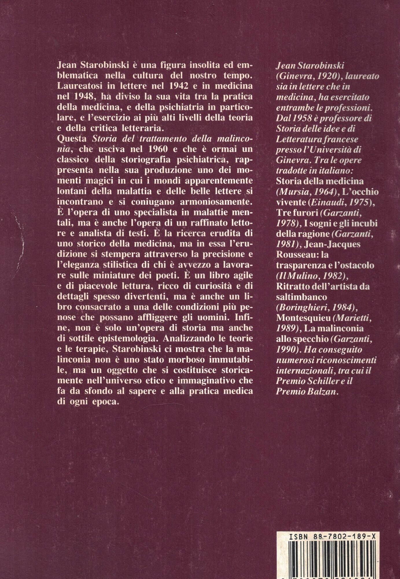 Storia del trattamento della malinconia dalle origini al 1900