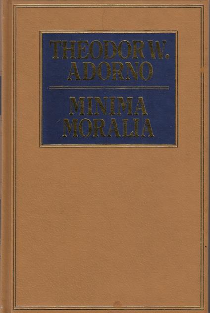 Minima moralia - Theodor W. Adorno - copertina