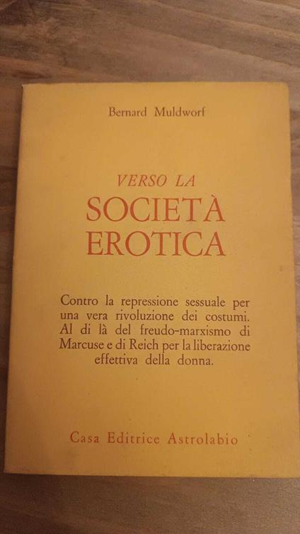 Verso La Societa' Erotica - copertina