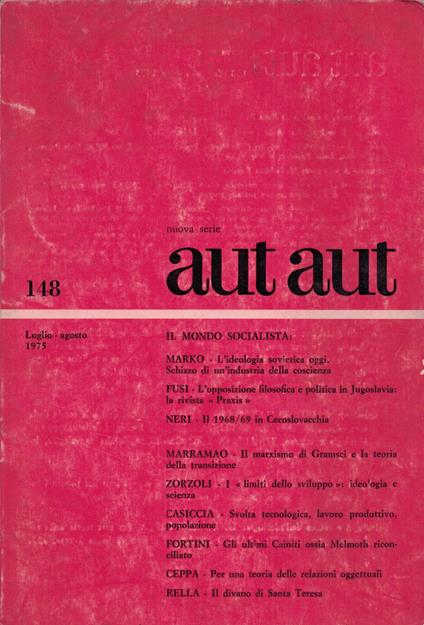 Aut aut nuova serie n.148 il mondo socialista - Enzo Paci - copertina
