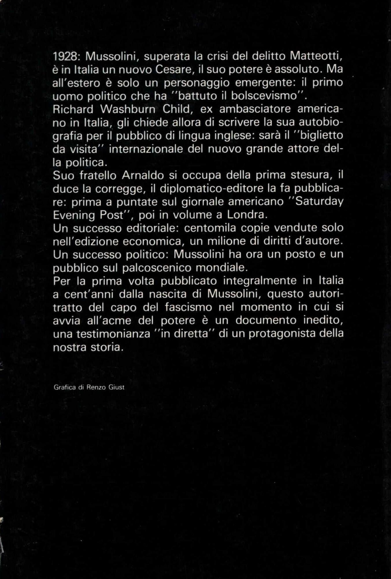 La Mia Vita. " questa e' la mia unica autobiografia "
