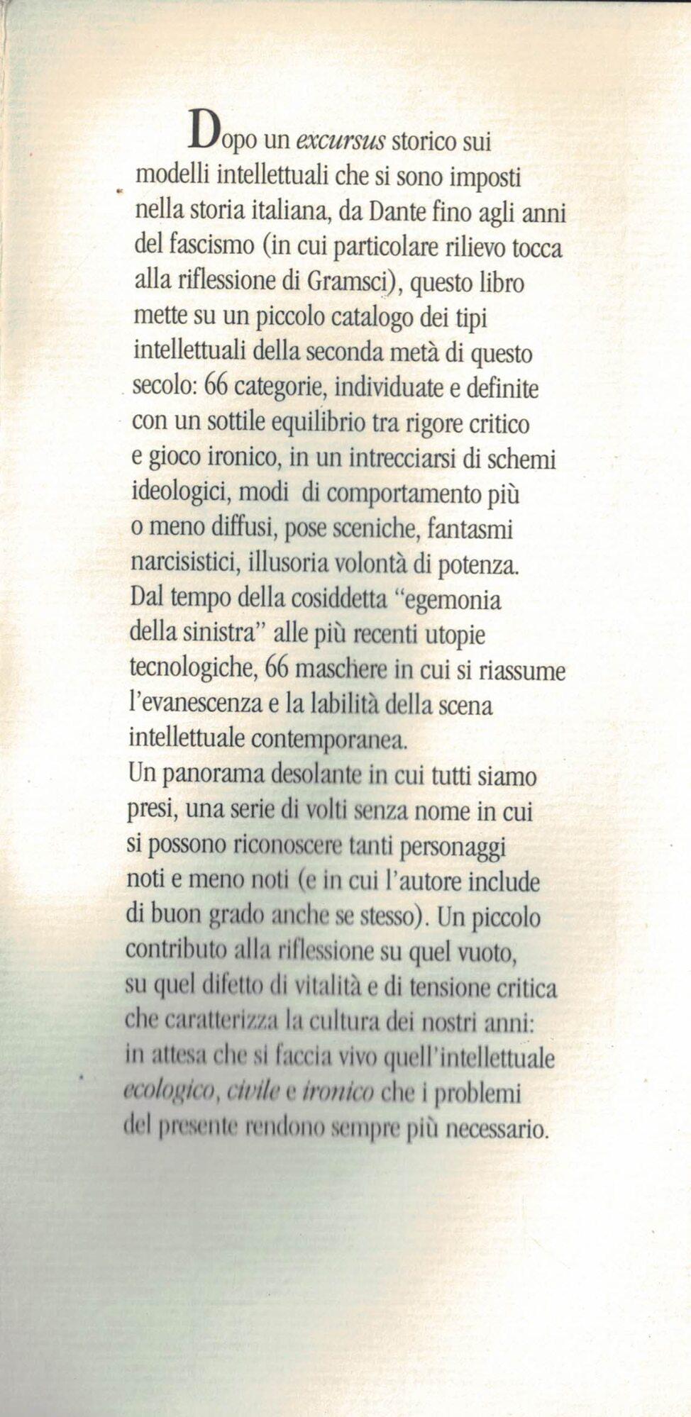 La scena intellettuale. Tipi italiani