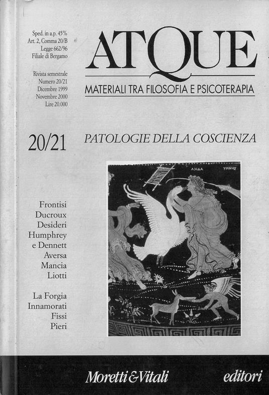 Atque - Materiali tra Filosofia e Psicoterapia. Rivista semestrale n.20/21 - copertina