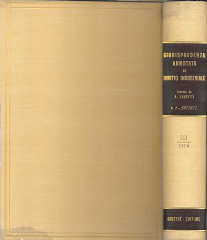 Giurisprudenza Annotata Di Diritto Industriale Vol. Iii - copertina