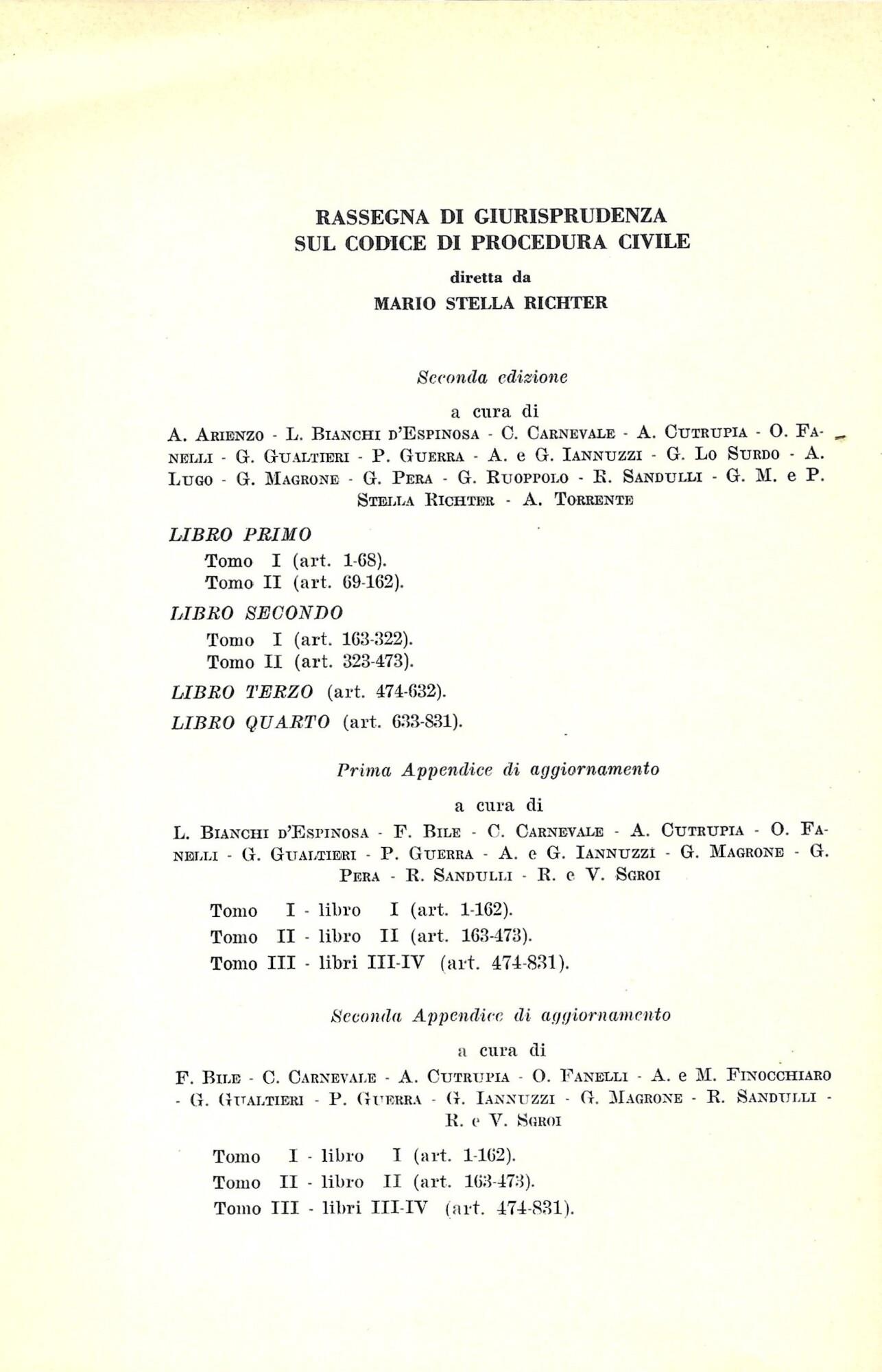 Rassegna di giurisprudenza sul codice di procedura civile anni 1977-1980, tomo II libro II