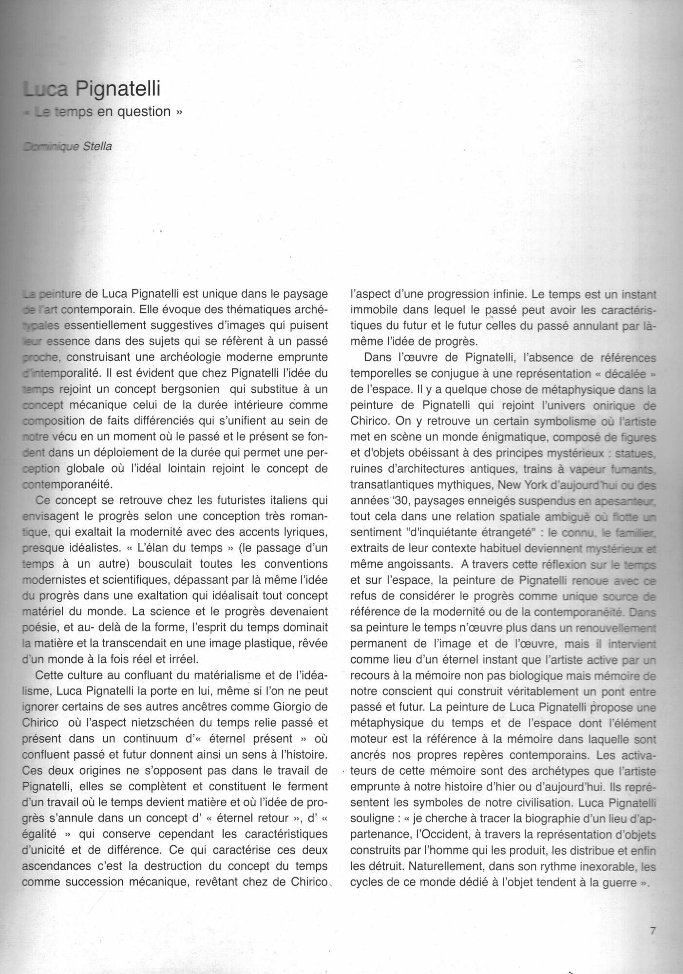 Luca Pignatelli Oeuvres Recentes