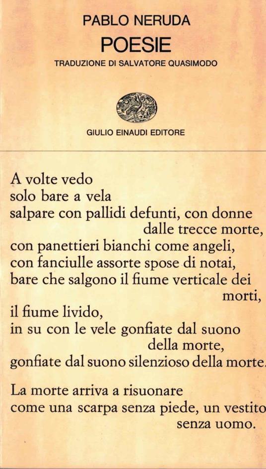 Poesie Giulio Einaudi - Pablo Neruda - copertina