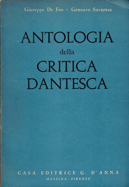 Antologia edlla critica dantesca - copertina