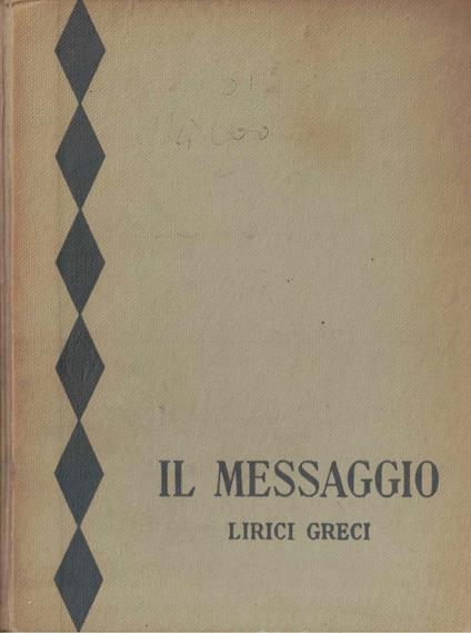 Il messaggio - lirici greci - copertina