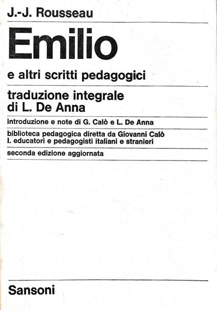Emilio e altri scritti pedagogici - Johann J. Winckelmann - copertina