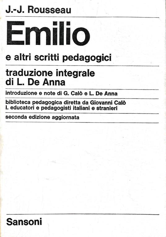 Emilio e altri scritti pedagogici - Johann J. Winckelmann - copertina