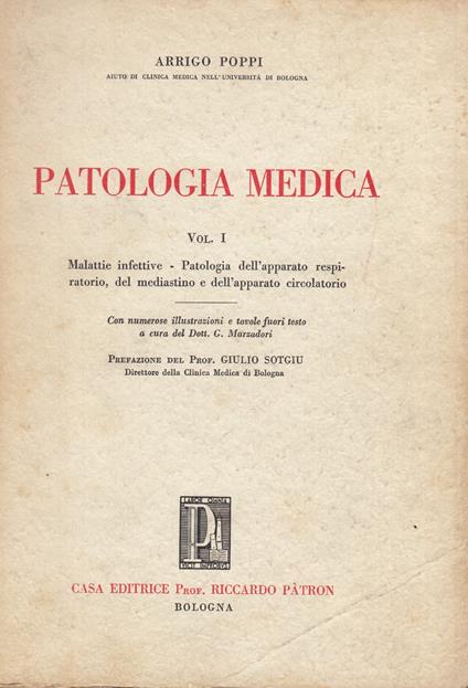 Patologia medica Vol I - Arrigo Poppi - copertina
