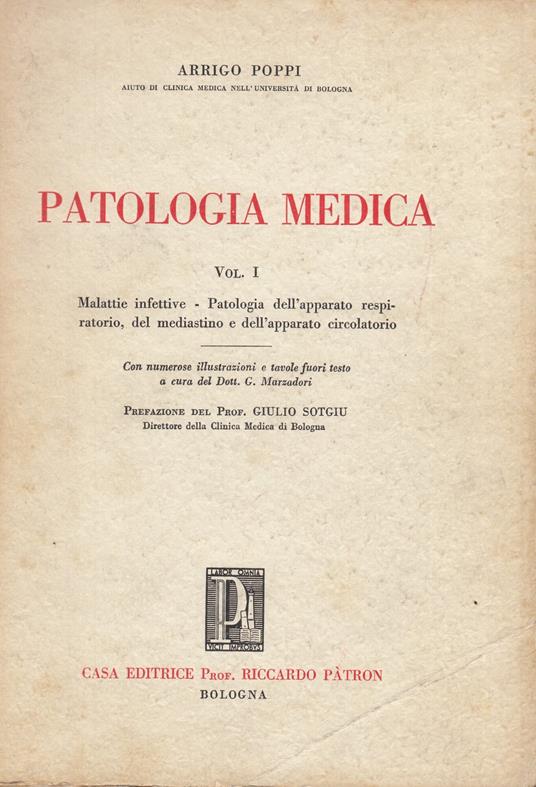 Patologia medica Vol I - Arrigo Poppi - copertina