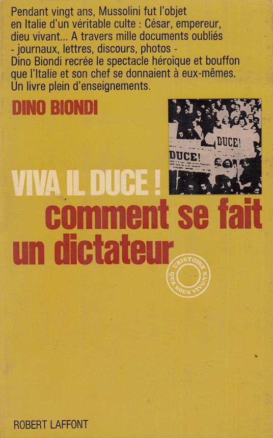 VIVA IL DUCE! Comment se fait un dictateur - copertina