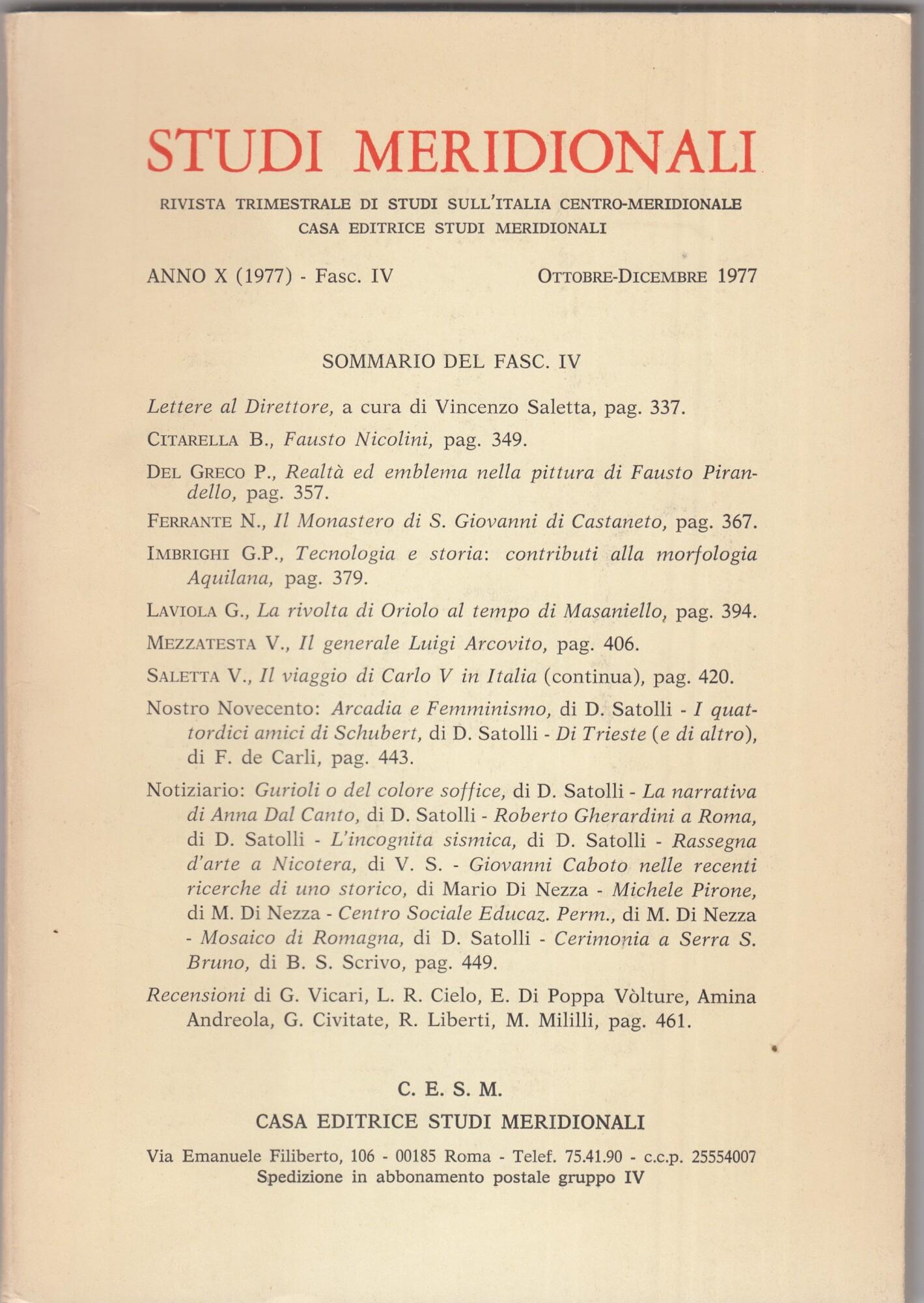 Studi meridionali. Anno 1977. Annata completa