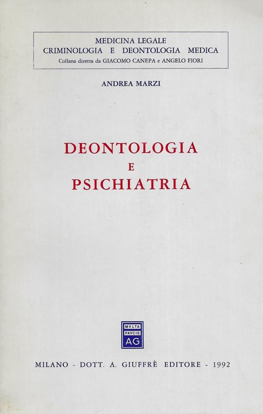 Deontologia E Psichiatria - copertina