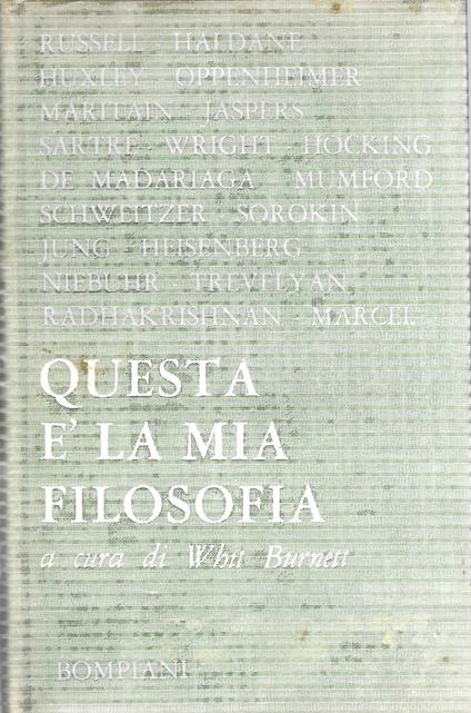 Questa è la mia filosofia - Whit Burnett - copertina